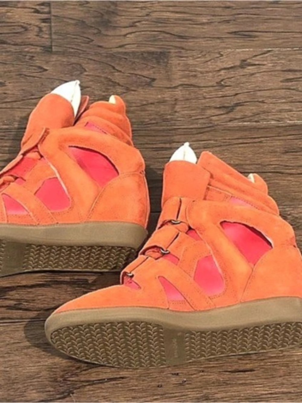 Isabel Marant Bekett Wedge Sneakers Orange & Pink EU 39 - Picture 3 of 9